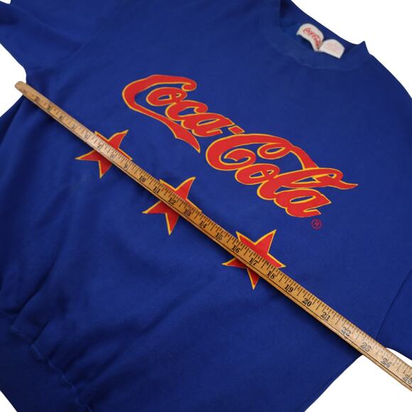 Vintage 90s Coca Cola Spellout Short Sleeve Sweatshirt - Picture 7 of 9